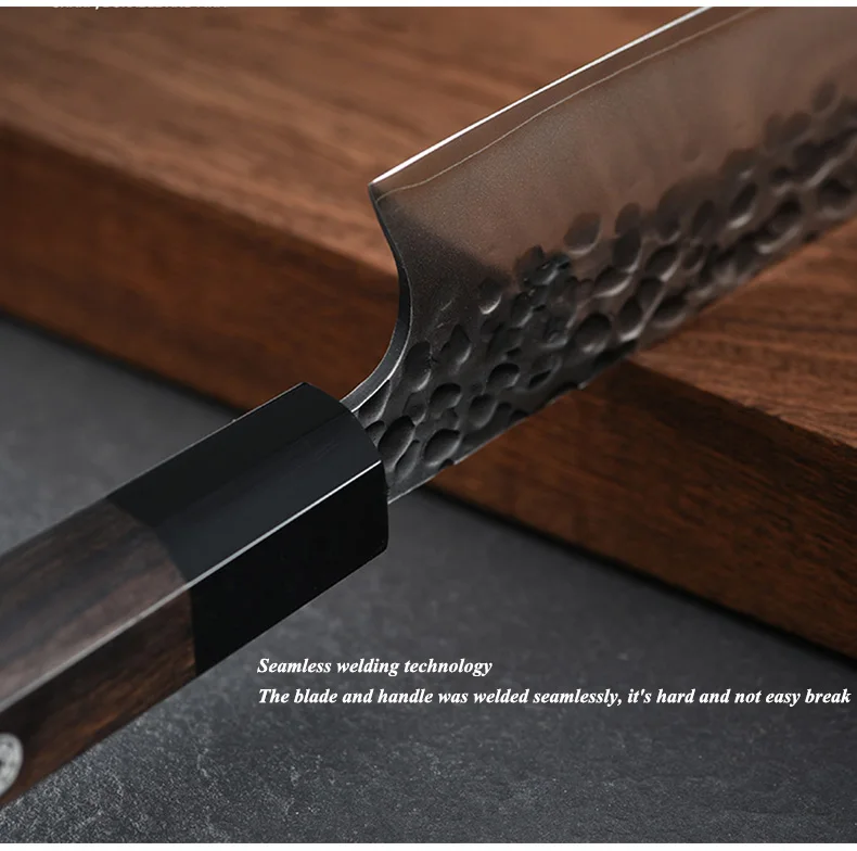 Professional High Carbon 3 layers clad steel Handmade Forged 7 Inch Kitchen Kiritsuke Knife Japanese Knife