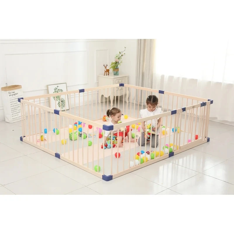 Linhao Folding Best Baby Playpen Wooden Plastic Fence Baby Safe Playpen Play Yards Baby Playpens