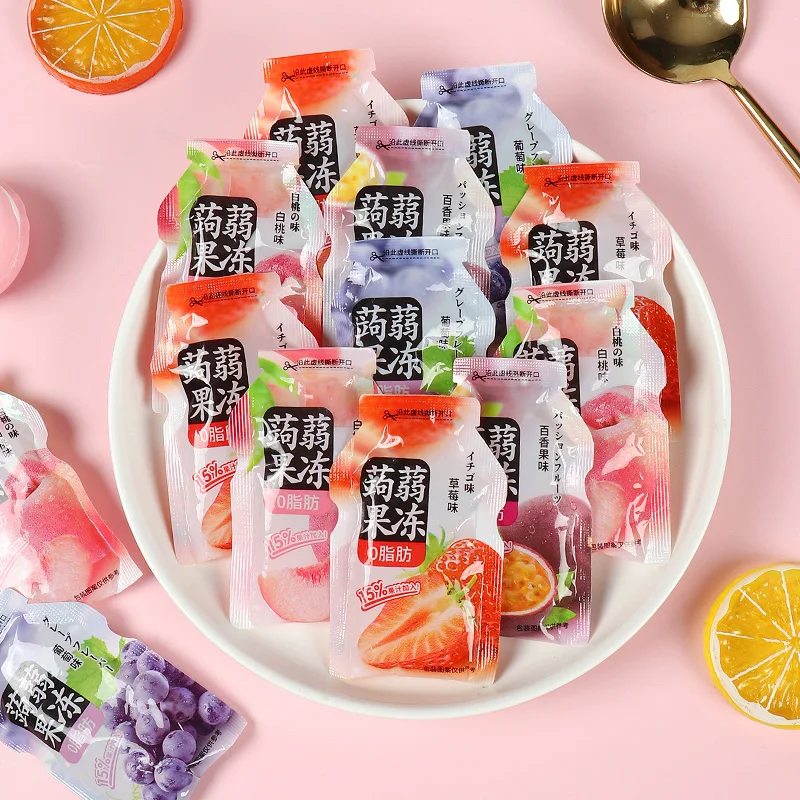 wholesale snack fruit flavored low-fat jelly pudding konjac jelly