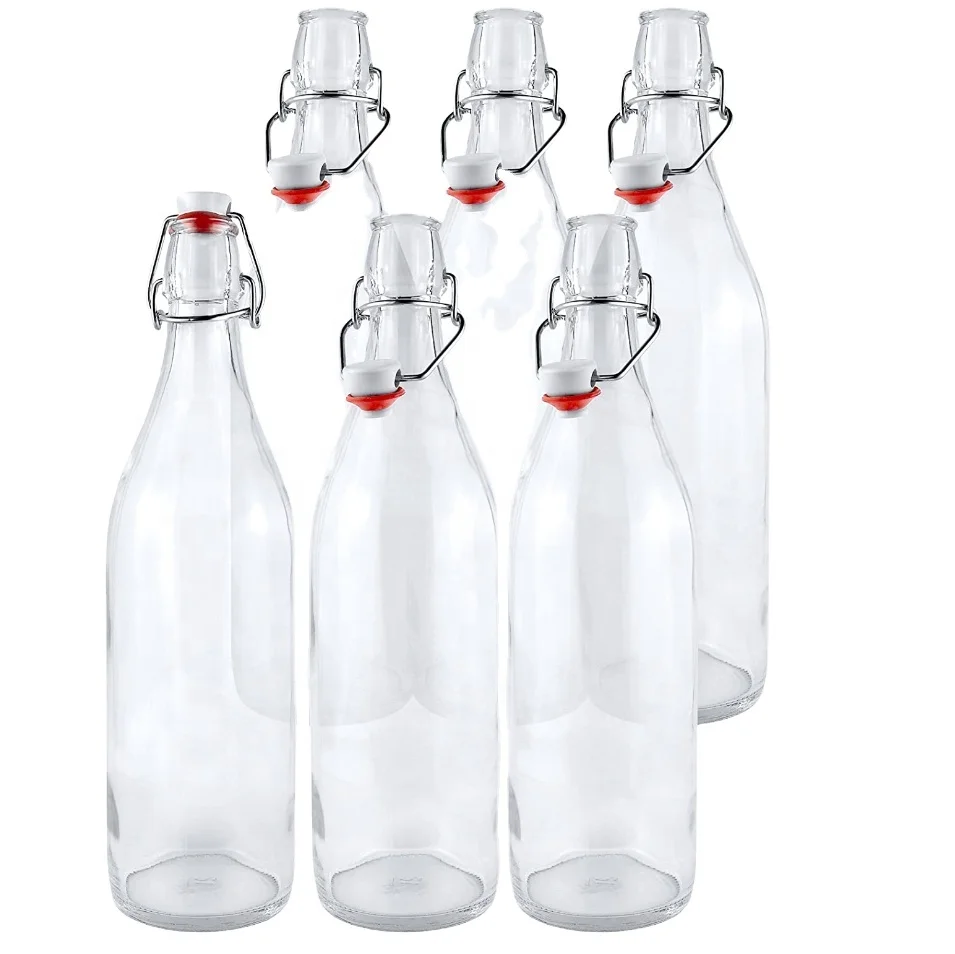 High Quality Home Party 32 oz Flip Top Glass Bottle With Swing Top For Beverage Beer Juice