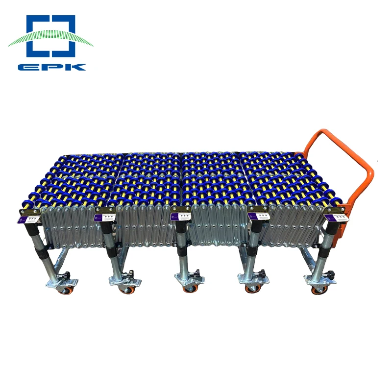 Truck loading unloading gravity plastic skate wheel nylon roller conveyor