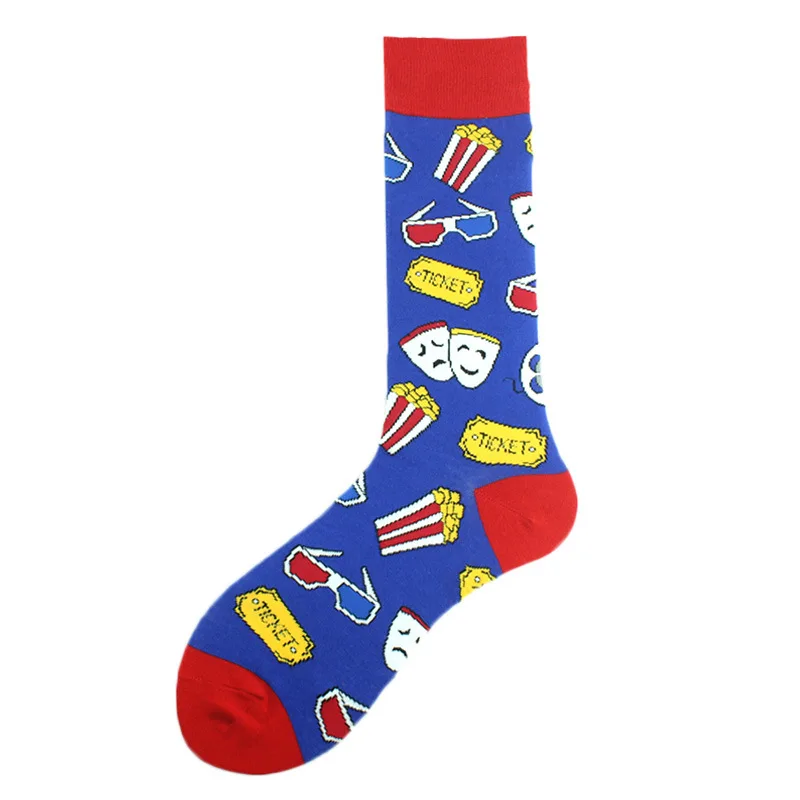 Wholesale Bulk Crew Cotton Novelty Socks Custom Print Jacquard Mens Dress Socks Colorful Men Happy Socks