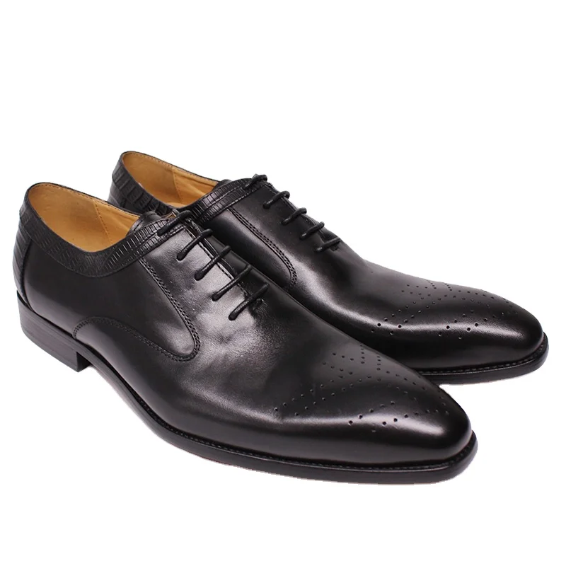 High Quality Classic Italian Style dress oxford Full Leather Shoes mens lace up Handmade Formal Business