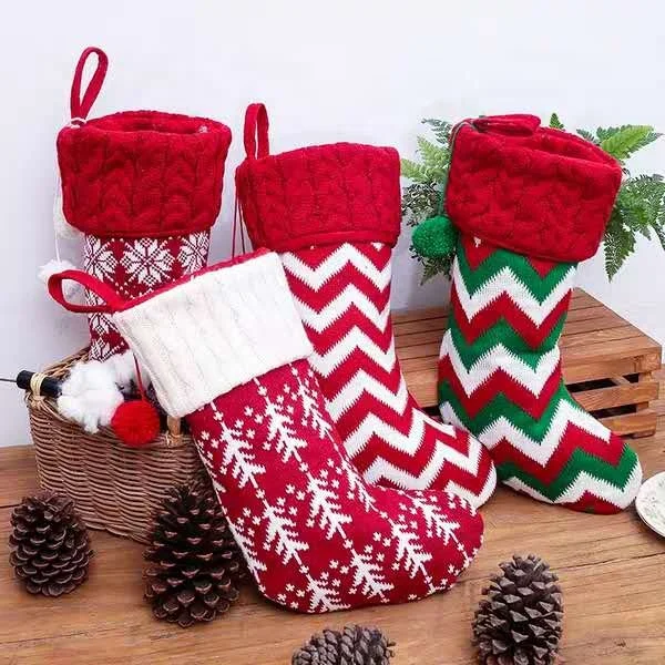Merry Christmas Tree Decorations Santa Stocking Christmas Ornaments Gift Bag