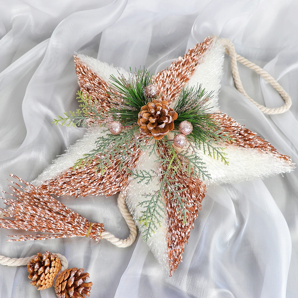 New environmentally friendly and harmless Christmas tree decoration with five pointed star decoration