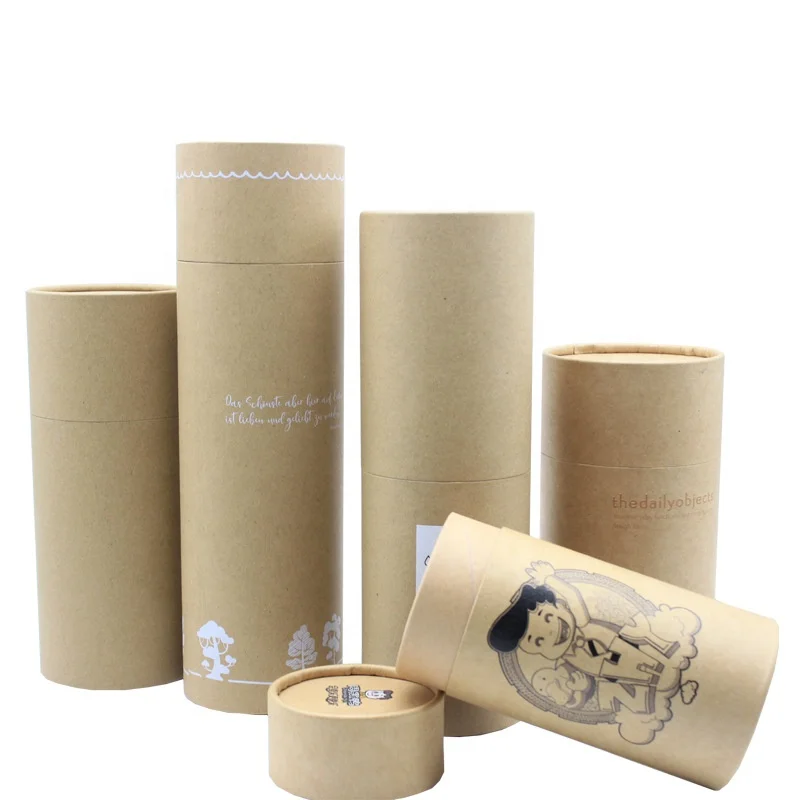 Biodegradable Cylinder Food Paper Cardboard tube packaging Tea Canister Tube Box Packaging