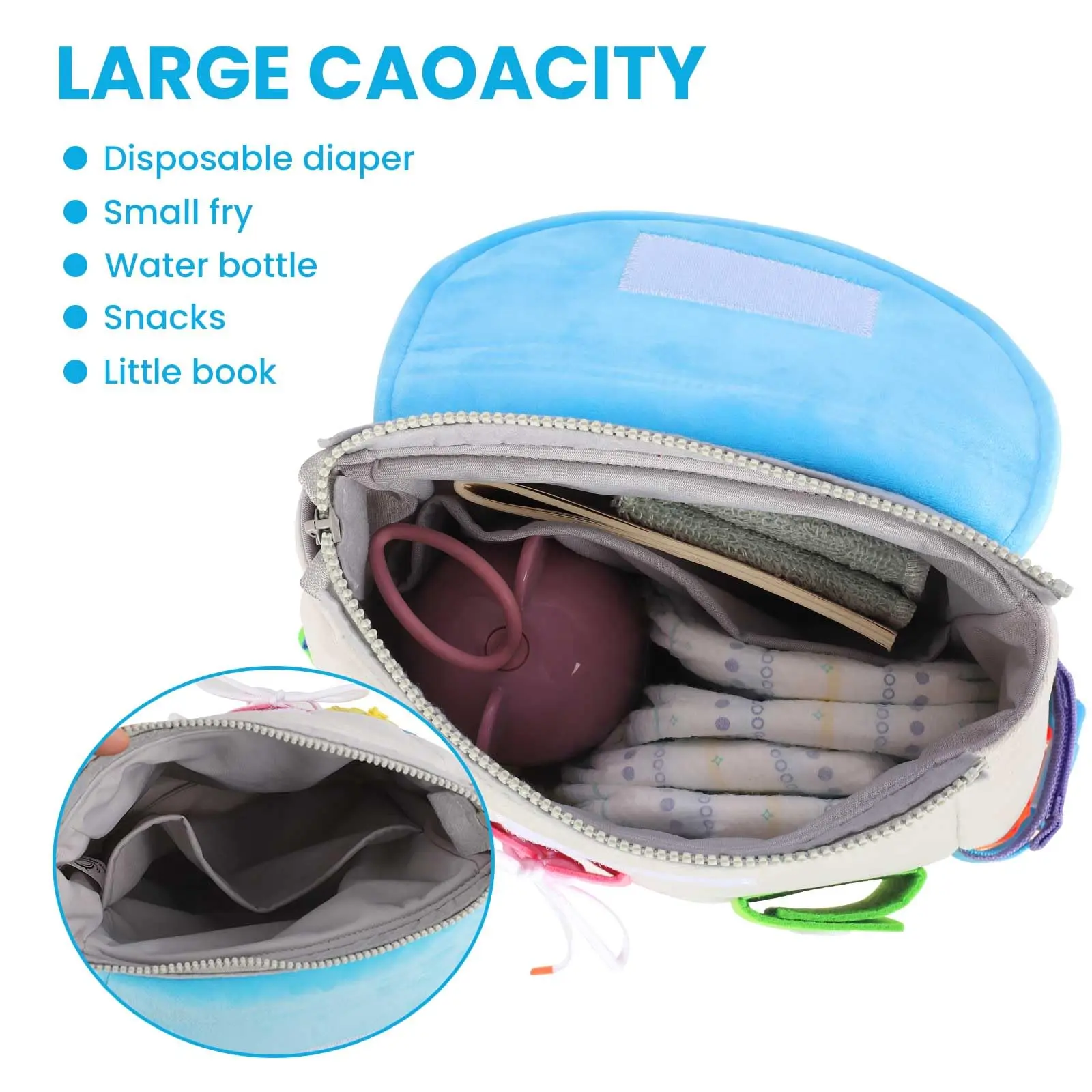 Interactive Diy Handmade Customization Educational Sensory Green Travel Non-Woven Felt Busy Board Backpack For Toddlers Kids