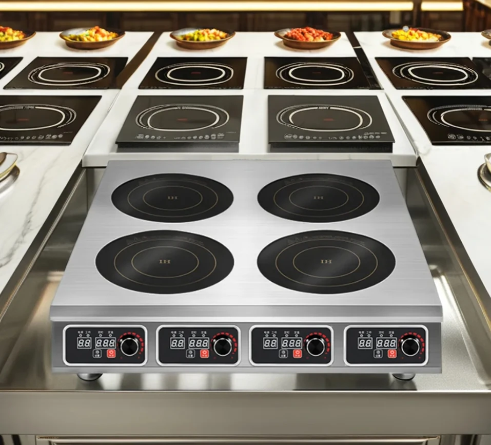 Unique Design Freestanding 3500W Commercial 2 Burner Stove Four-head Multi Cooker Kitchen Inductive Cooker For Restaurant