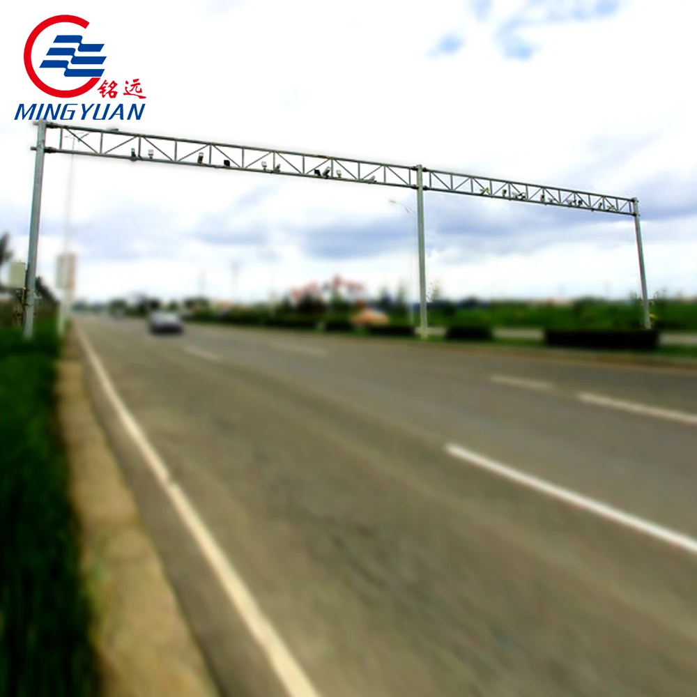 Double Arms HDG and Powder Coated CCTV Camera Monitor Pole