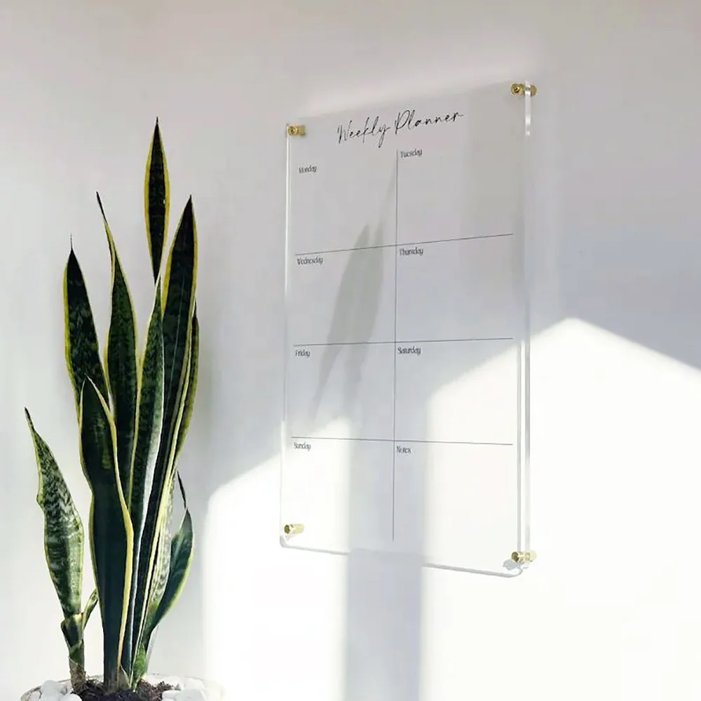 Acrylic Weekly Calendar Board For Wall family command center dry erase board clear Acrylic calendar board monthly planner