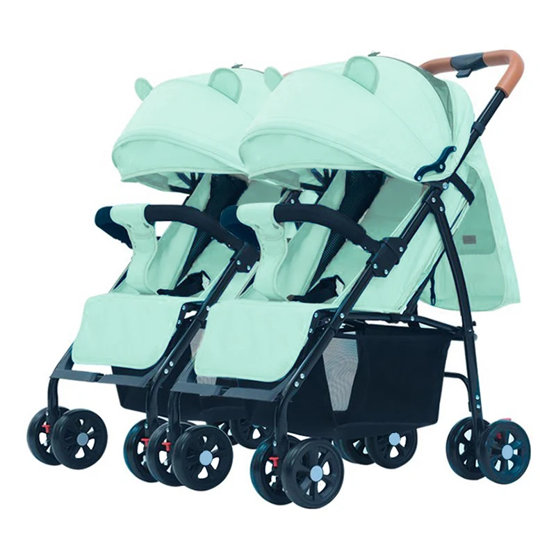 Low price reversible detachable high carbon steel twin baby  stroller