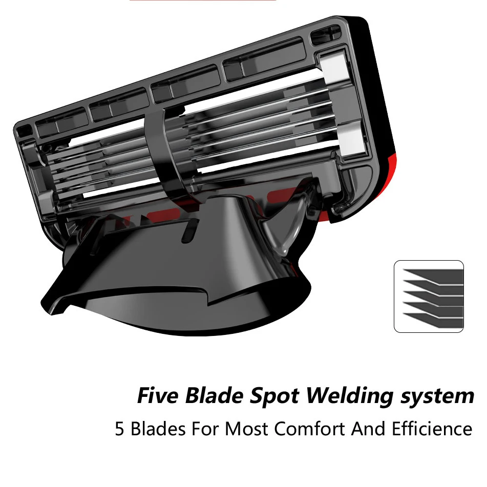 New Design 5 Blades Face Razor Men Refill Cartridge Razor Shaving Male