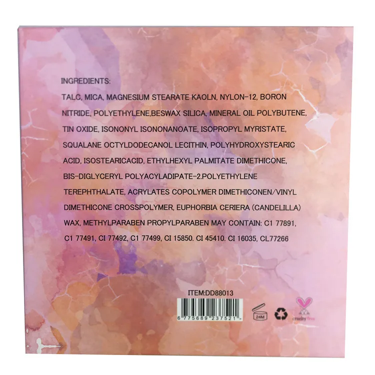 wholesale custom private label waterproof vegan high pigment 16 color eye shadow eyeshadow palette with mirror