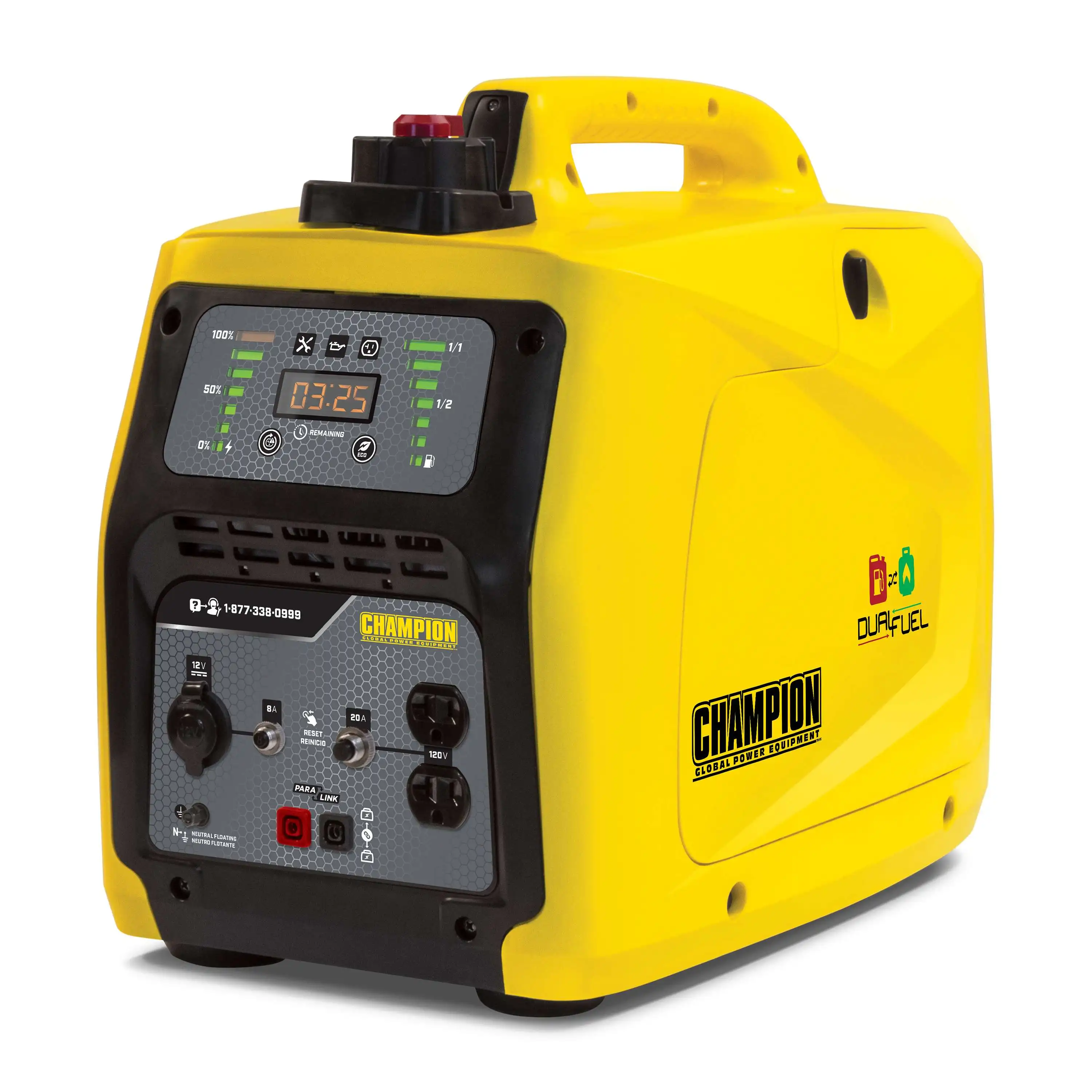 Champion Gas Gasoline LPG Dual Fuel 2kw Digital Inverter Portable Petrol Silent Generators