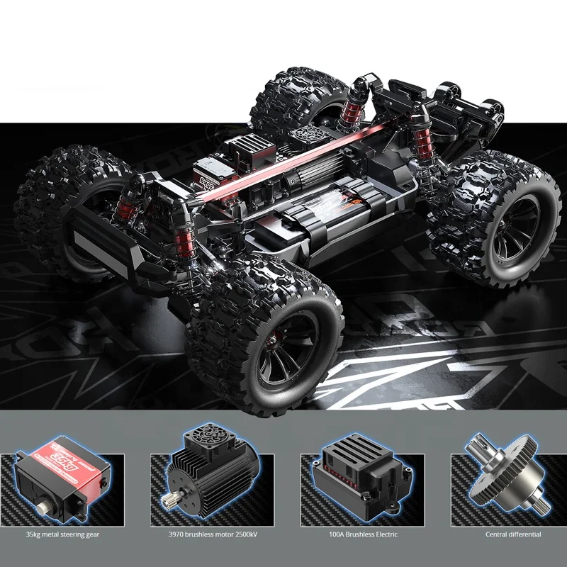 MJX R/C Hyper Go 10208 Remote Control 4WD Electric RC Trail Truck 1:10 Scale 4X4 APP Real Time Tuning All Metal Gear DVD Diff