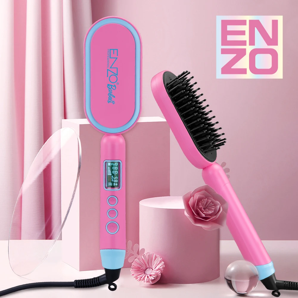 ENZO Multi planchas de cabello profesional Wholesale Electric Fast Straightener Comb Ionic Hot Brush Hair Straightening Comb