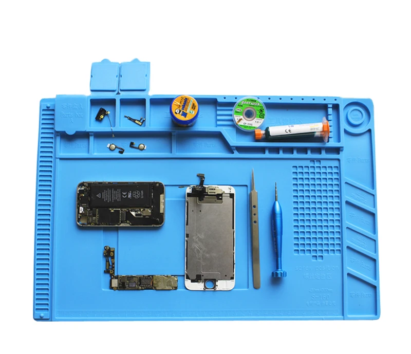 Силиконовый коврик для паяльной станции настольная термостойкая изоляционная подставка ремонта