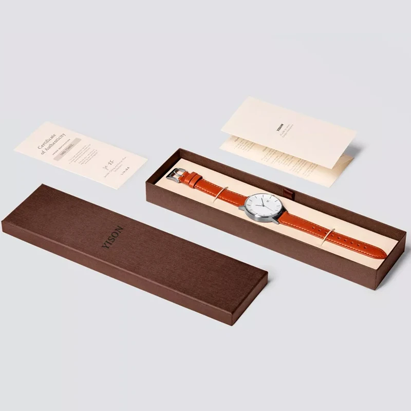 Nice Price  Wholesale Customized Packaging Box  Watch Gift  Rigid  Drawer Box Watch and Strap Set Box