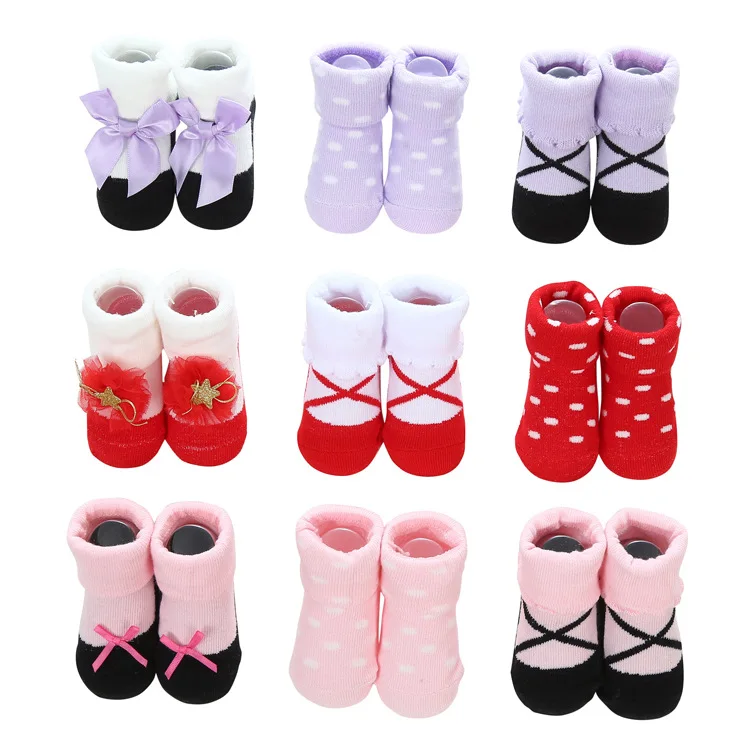 2024 новых дизайнов От 0 до 1 года 3 в галстук-бабочка горошек Подарочная коробка детские носки комплект для мальчиков