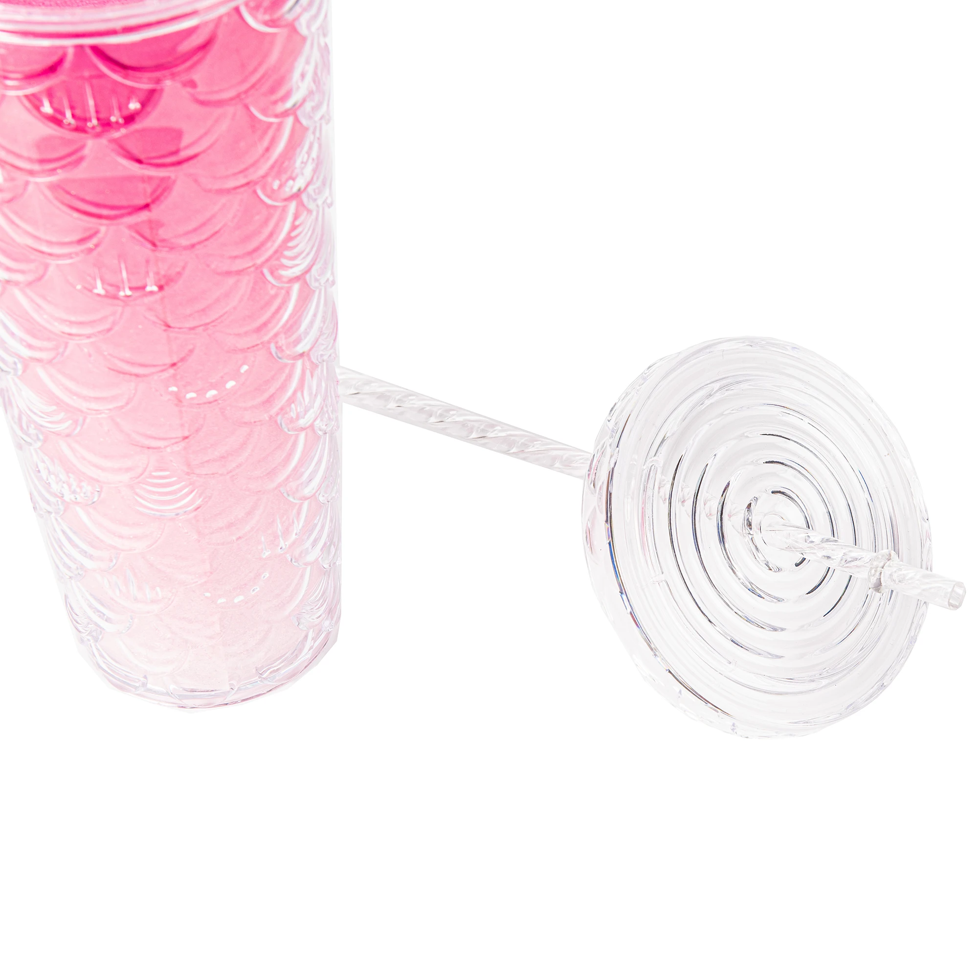 Personalized Car Water Cup Coffee fish  scale glitter 24oz Insulated Double Wall Plastic Acrylic Cups with straw and lid