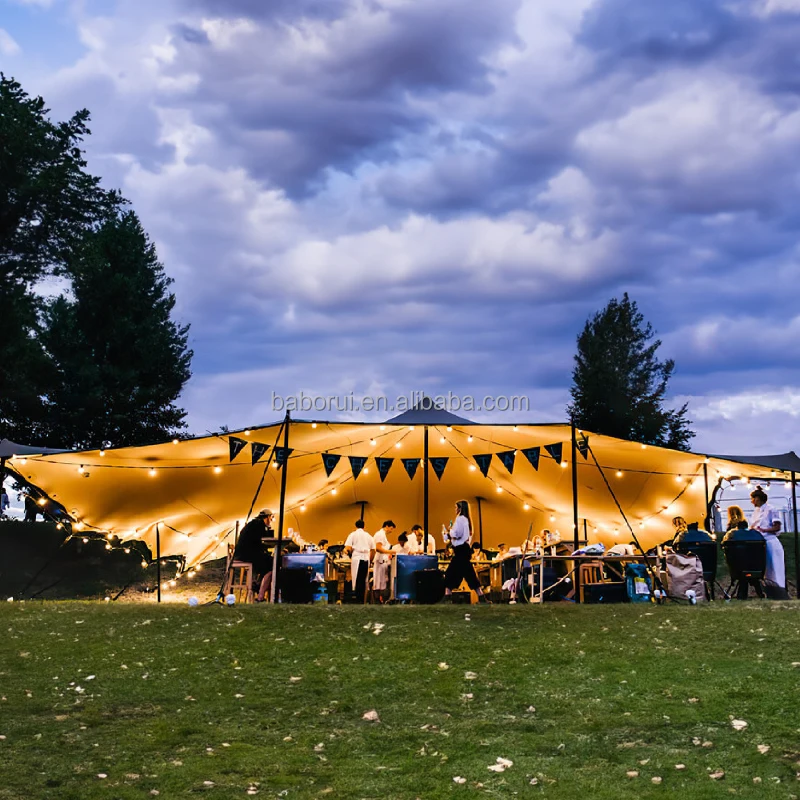 Fire Resist catering 50 seats free style stretch wedding tent for Vacation leisure