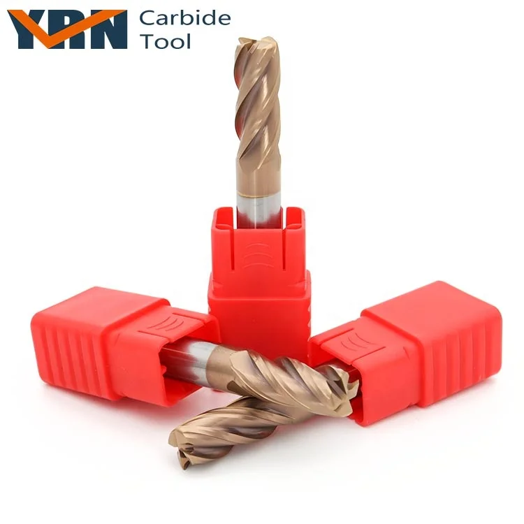 YRN 4F-D4x50mm Tungsten Carbide End Mill High Quality HRC55 Corner Radius Milling Cutter