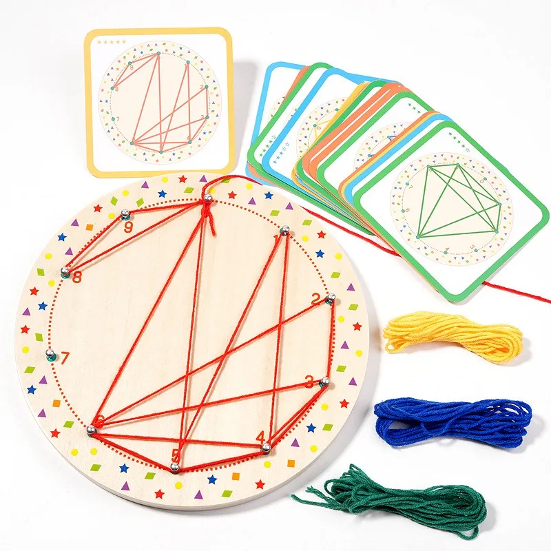 Preschool children learn Montessori geometric shapes to match creative toys Educational rope pattern  toys For Kids