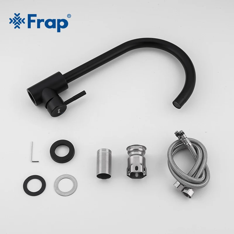 
Matt Black and Stainless Steel Kitchen Tap Faucet 