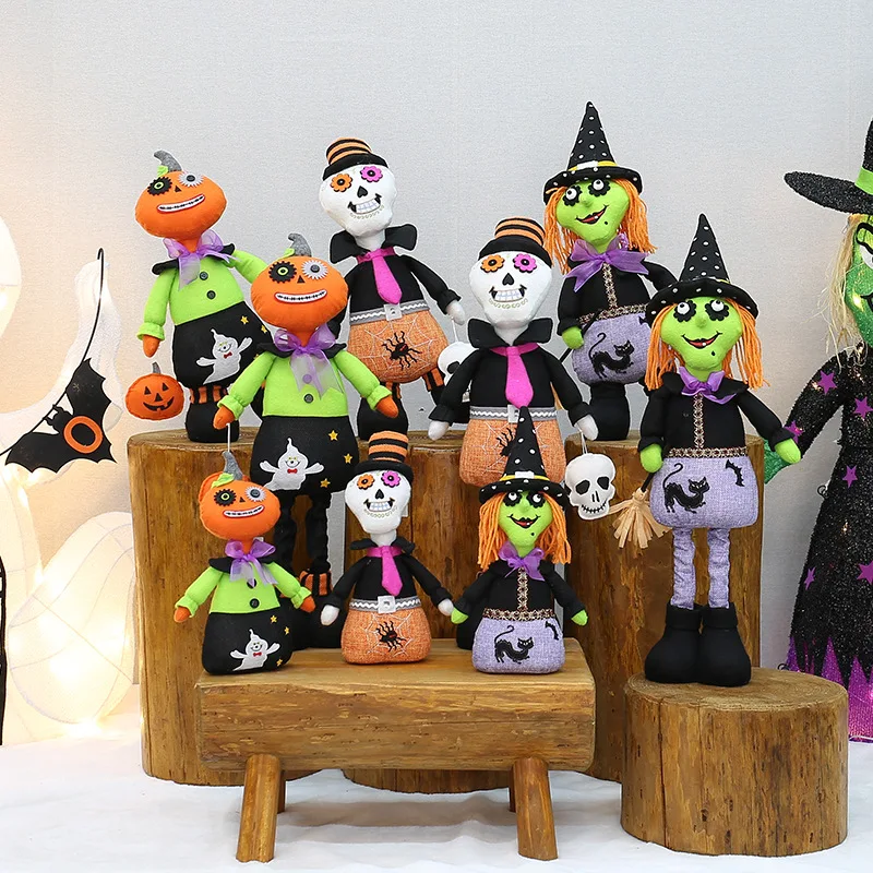 New Halloween Decorations Pumpkin Witch Doll Ghost Halloween Party Decoration