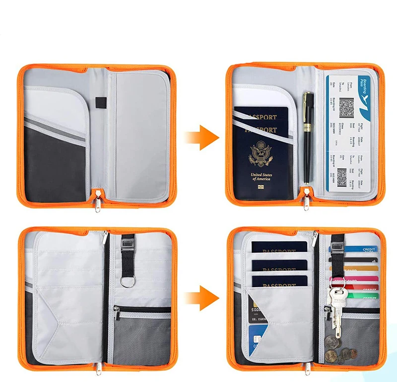 2021 New Lightweight waterproof passport slim travel wallet with rfid