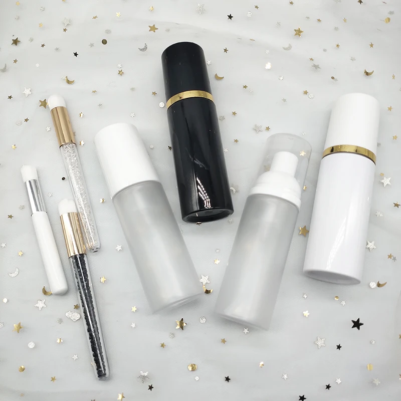 wholesale foam bottle for eyelash shampoo with bottle private label and foaming brushes kit