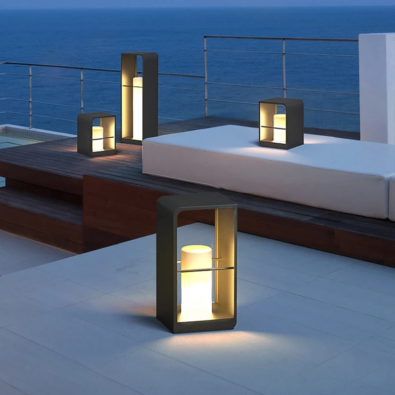 Уличные водонепроницаемые садовые фонари на солнечной батарее IP65 светодиодные алюминиевые для террасы сада виллы ландшафта газона садовое освещение уличное