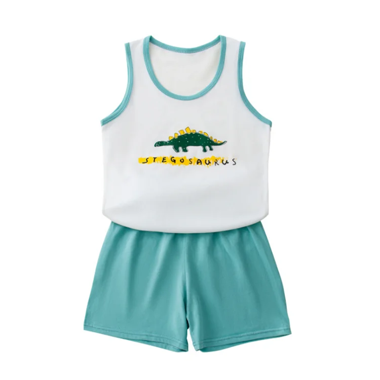
2020 New summer baby cotton vest shorts set children sport set children vest top set 