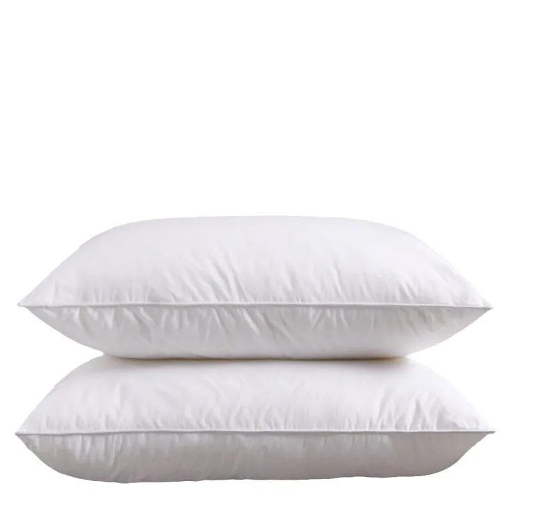 Customized Home Hotel Nature Soft Goose Duck Feather Down Pillow Cushion Pillow With Cotton Fabric