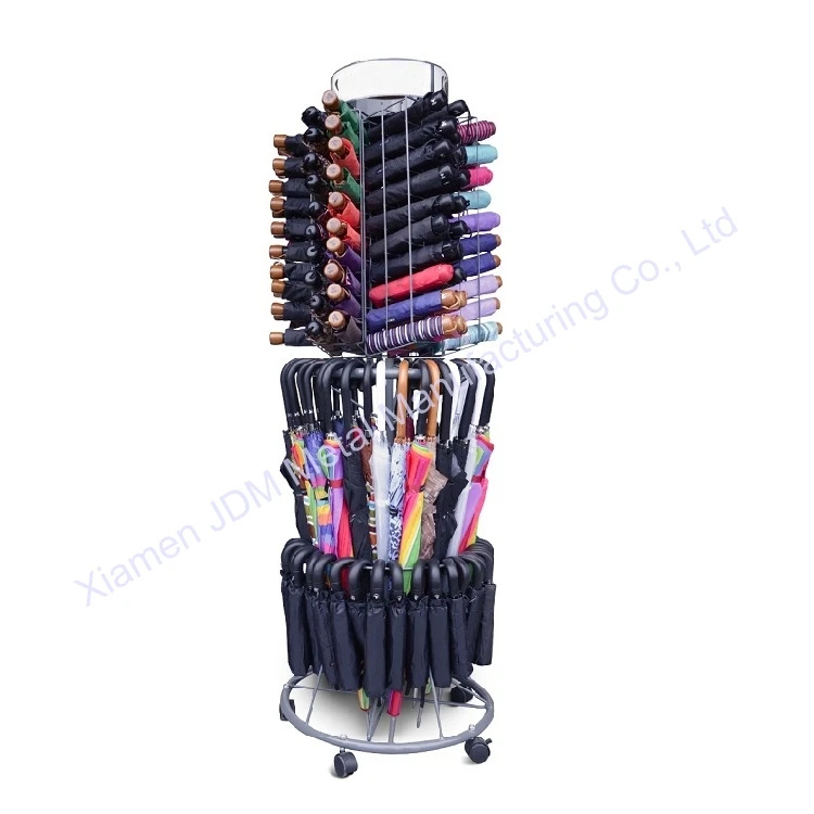 custom made Retail Display Steel Hotel Umbrella Stand Commercial Rack With Wheels