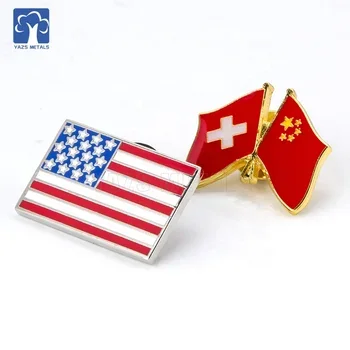 Custom Souvenir Gold Silver Country Map Lapel Pins and Badges with Lucky Gift Enamel butterfly clutches and safety Pins