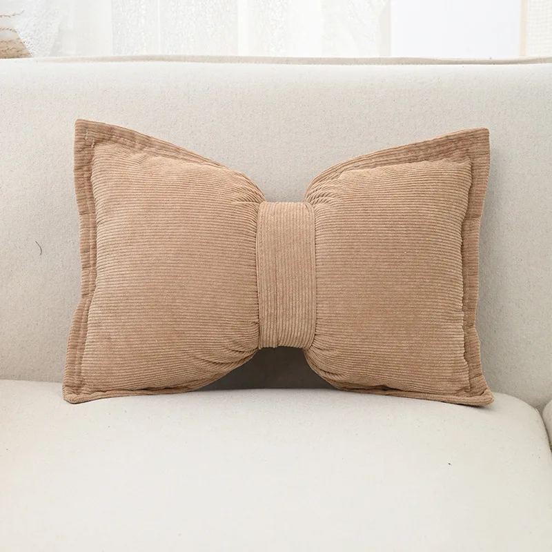 Cute Kawaii Holland Velvet Bow Pillow Cover Sofa Decorative Cushion Cover knot Pillow case Sofa Seat Car Chair Bow Knot