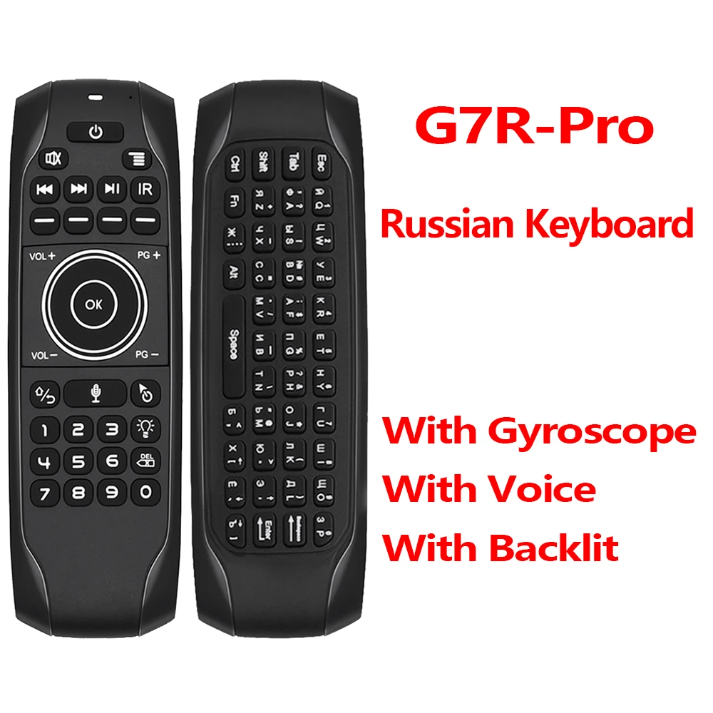 G7 Wireless Remote Control 77keys Air Mouse Mini Keyboard IR Learning 6-Axis Gyroscope Backlit for Android TV Box H96 Max 3318