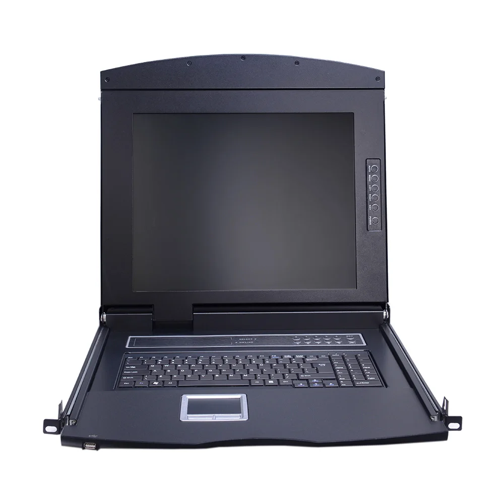 Metal Housing Portable 17 Inches Screen 4 Ports Singlerial LCD KVM Console Switch