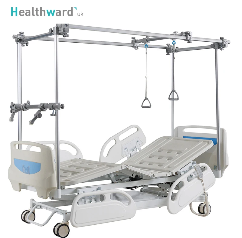 GB8c Professional 5 Function Adjustable Lumbar Traction Medical Bed Electric Orthopedic Hospital Bed with Wheels