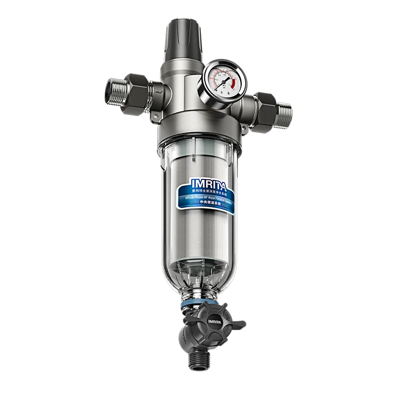 IMRITA 50 Micron Whole House Reusable Flushable Spin Down Sediment Water Filter Pre-Filtration System