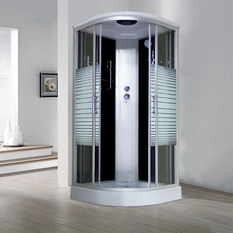 WinFair Luxury Enclosed House Simple Aluminum Waterproof Tempered Glass Bathroom Enclosure Walk In Top Cover Shower Room