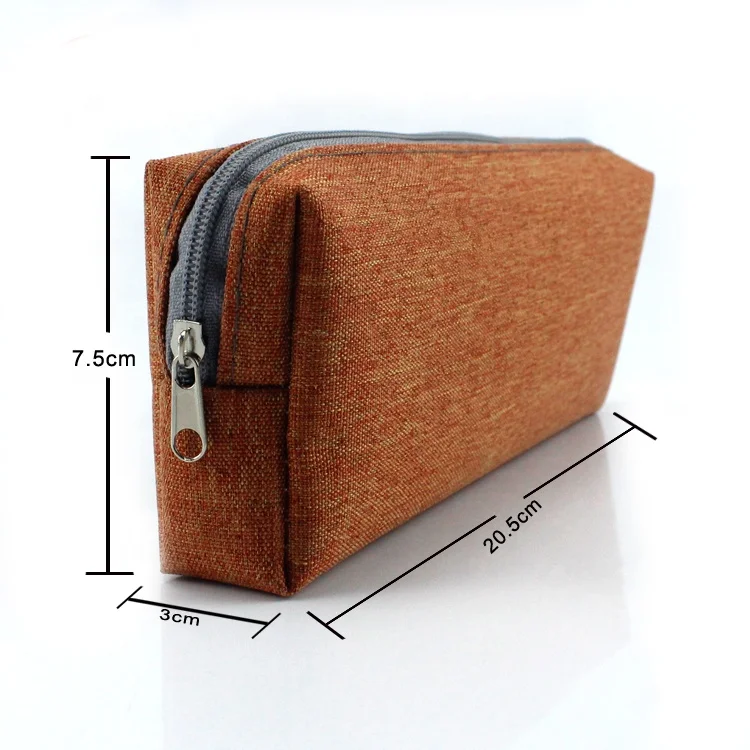 School office new custom logo canvas oxford case pencil bag