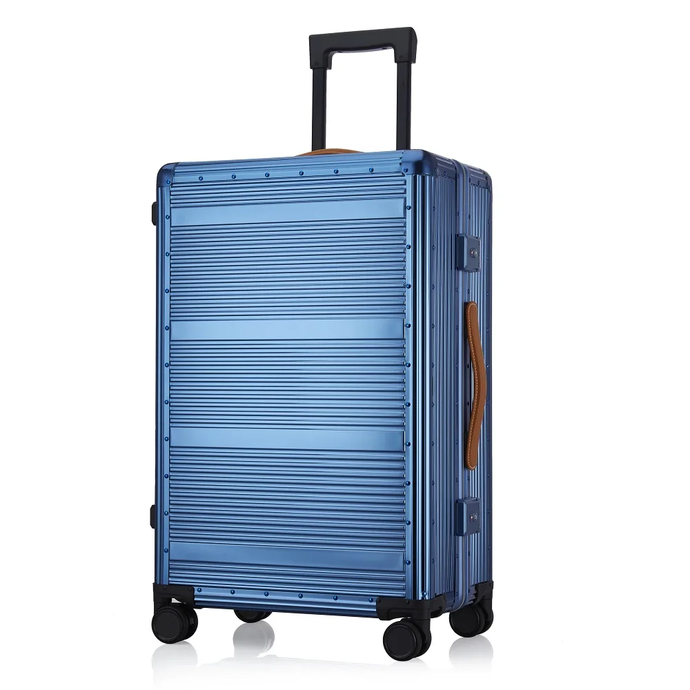 High Quality Titanium Plating Suitcases Large Capacity Travel luggage  Aluminum Alloy Trolley suitcase bag