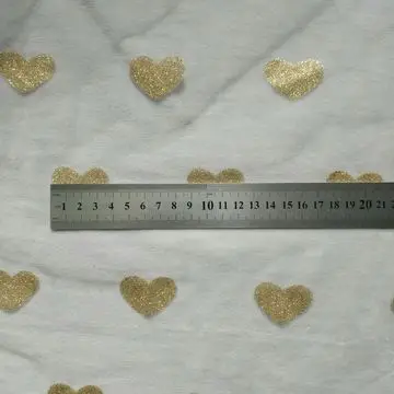 HG0314 2021 Girls Skirt Shiny Nylon 3.5CM Big Love Print Glitter glitter tulle fabric