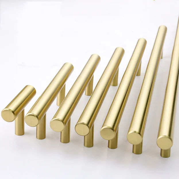 Zhuoqi, Современная Минималистичная латунная дверная ручка для шкафа в европейском стиле, прямая твердая американская шкафная доска для шкафа, ручка для ящика