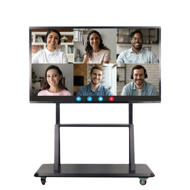 Infrared Interactive Digital Whiteboard Full Magnetic Glass with Aluminum Frame for Classroom Use with Wheels