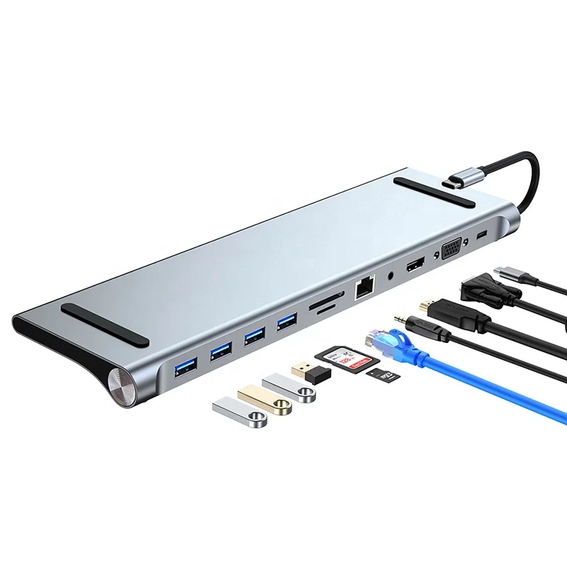 Xput Многофункциональный 11 в 1 док-станция USB Type-C USB-C USB C Multi концентратор многопортовый адаптер док-станции 11-в-1 с Gigabit Ethernet