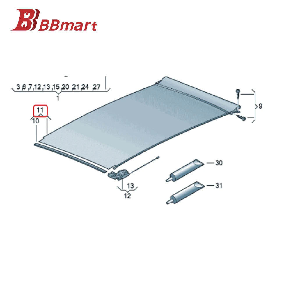 BBmart Auto Parts Sunroof Sunshade Curtains Skylight Sunroof Cover for Audi Q5 VW Tiguan OE 1K9 877 307BA 1K9877307BA