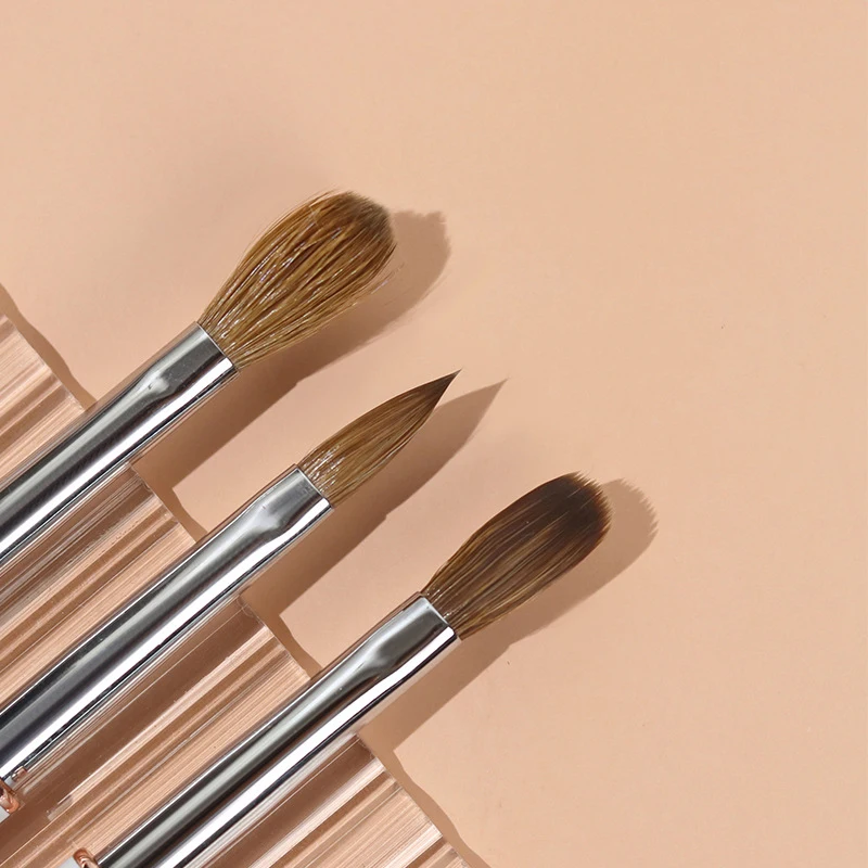 New Style 100% Pure Germany Kolinsky Acrylic Brushes Rainbow Crystal Handle Kolinsky Acrylic Nail Brush 8 10 12 14 16